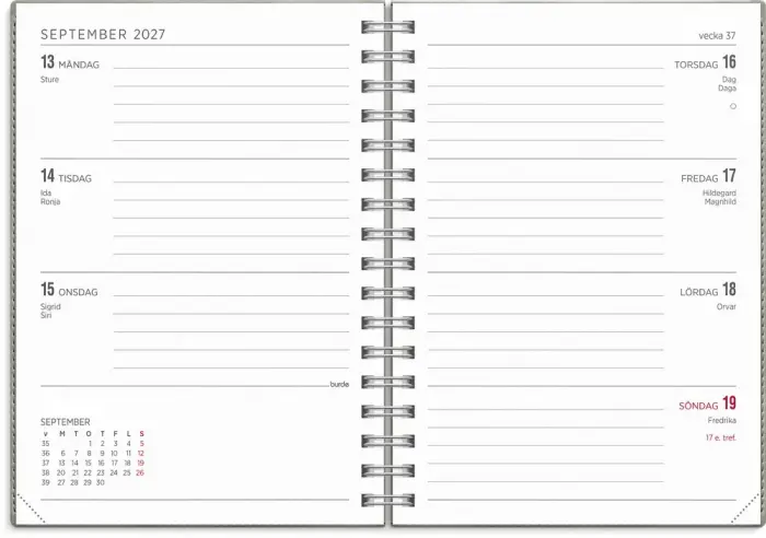Kalender Senator A6 Twist grå 2027