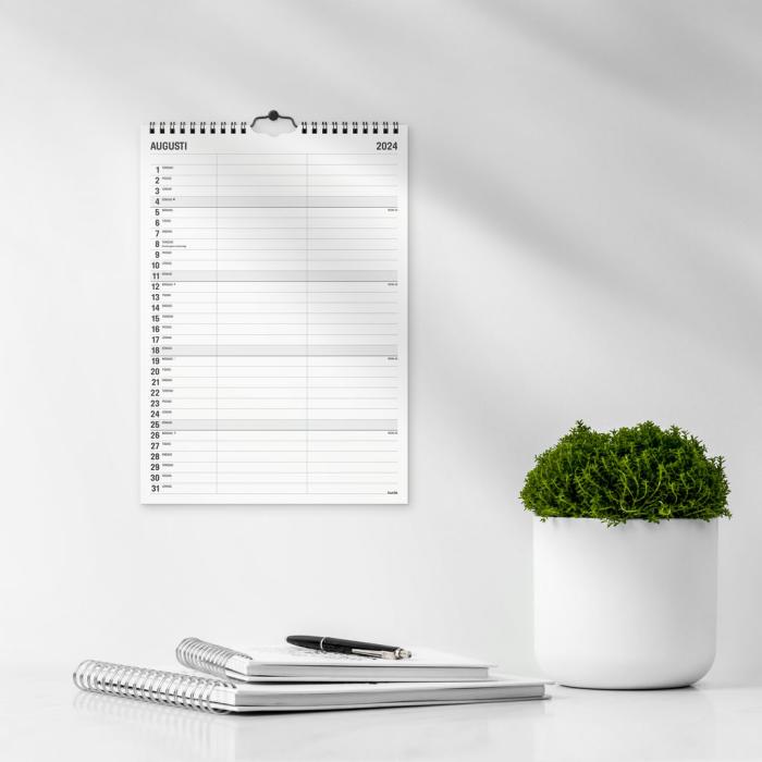 Familjekalender Black and White 2024