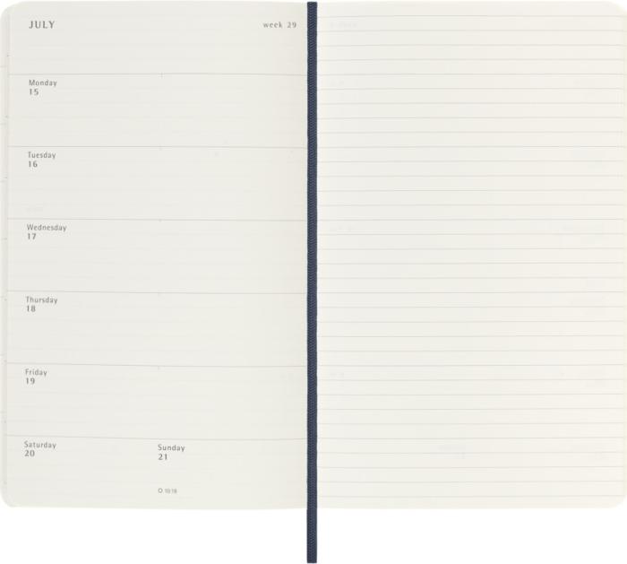 Moleskine Veckokalender L Soft 24/25 Sapphire Blue 
