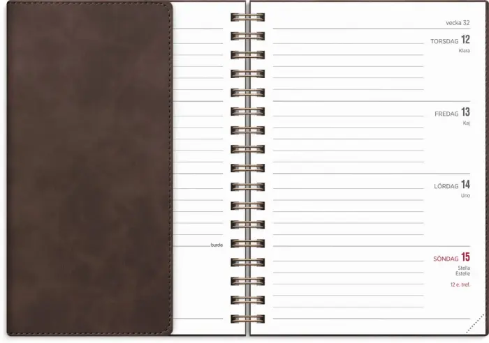 Kalender Senator A6 Twist brun 2027