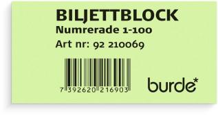 Biljettblock grön