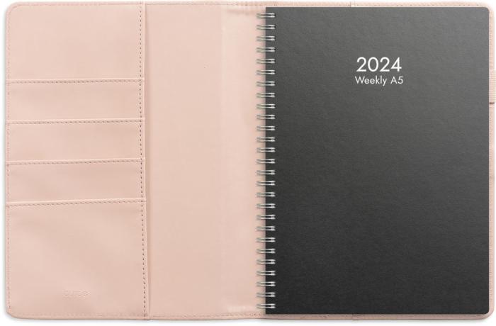 Weekly A5 rosa konstläder Melfi 2024