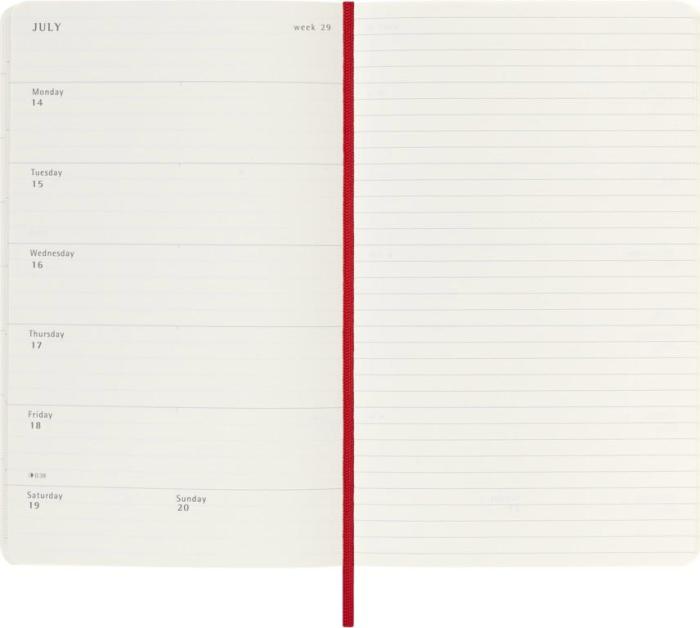Moleskine Veckokalender L Soft 24/25 Red