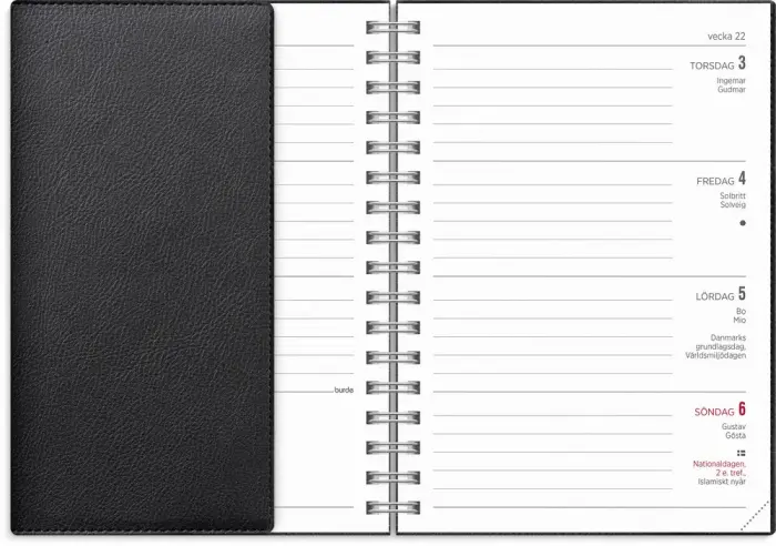 Kalender Senator A6 Twist svart 2027