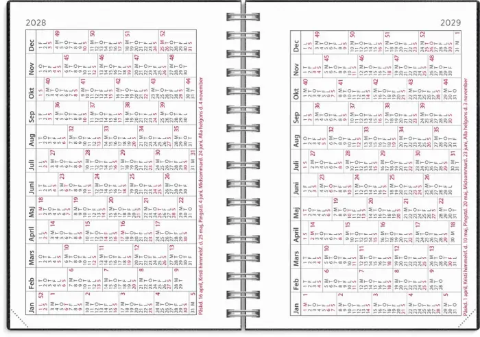 Kalender Senator A6 Twist svart 2027