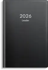 Fickkalender Leader svart plast 2026