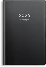 Fickkalender Prestige svart plast 2026