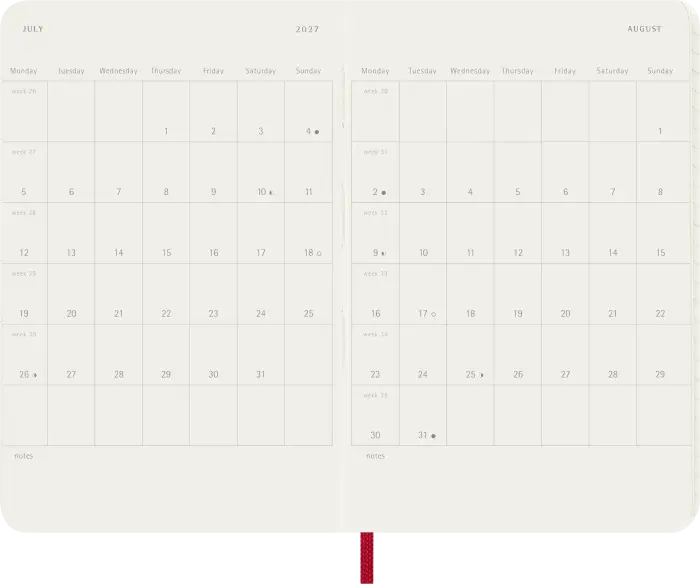 Kalender Moleskine Daily Soft Pocket Red 2027