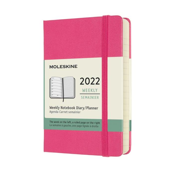 Moleskine Weekly Notebook Pink hard pocket 2022