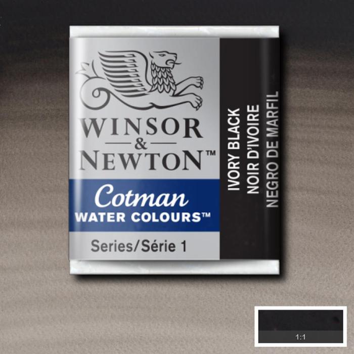 Akvarellfärg Cotman 1/2-kopp Ivory black 331