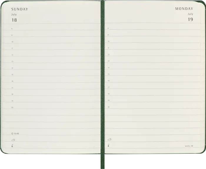 Kalender Moleskine Daily Hard Pocket Myrtle Green 2027