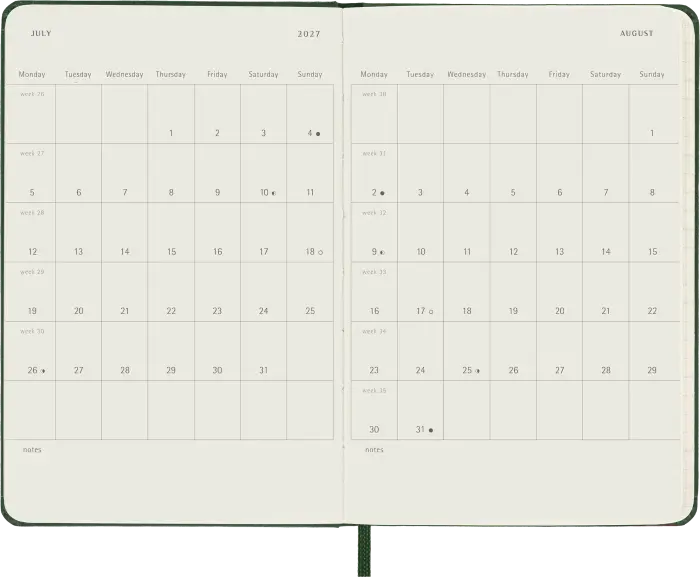 Kalender Moleskine Daily Hard Pocket Myrtle Green 2027