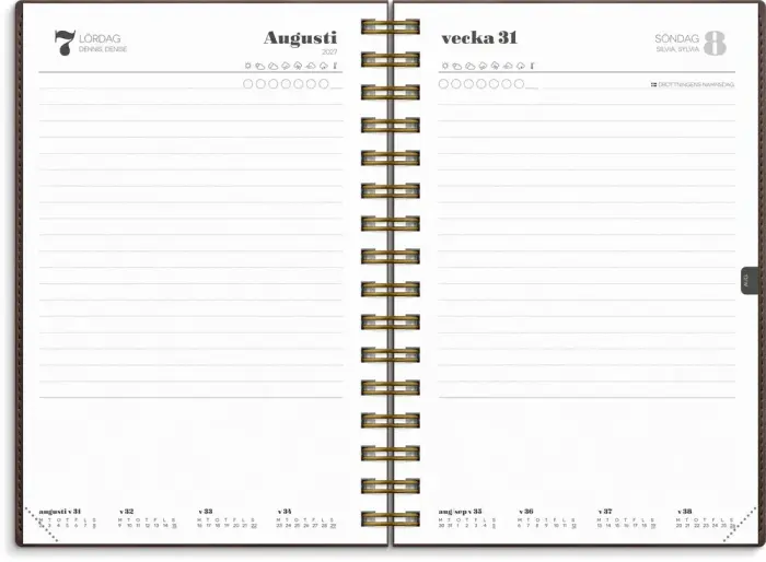 Kalender Dagbok Twist brun 2027