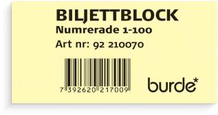 Biljettblock gul
