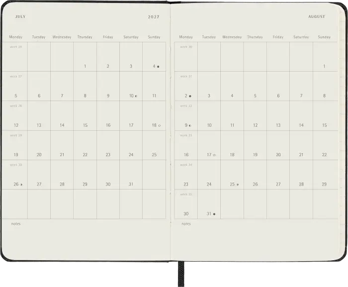 Kalender Moleskine Daily Black Hard pocket 2027