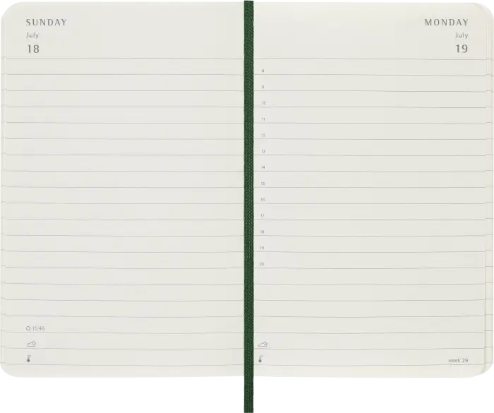 Kalender Moleskine Daily Myrtle Green Soft pocket 2027