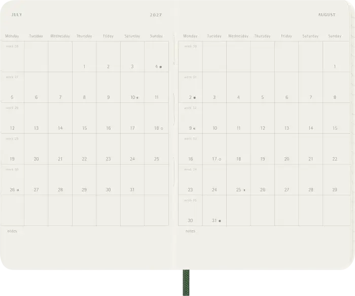 Kalender Moleskine Daily Myrtle Green Soft pocket 2027