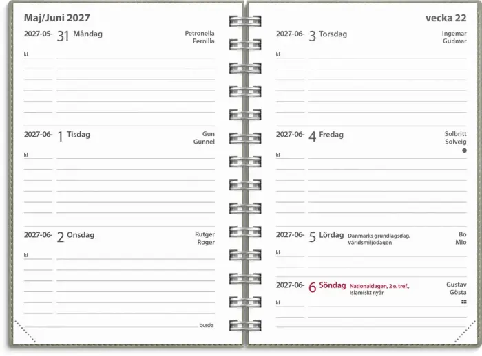 Kalender Leader Twist grå 2026