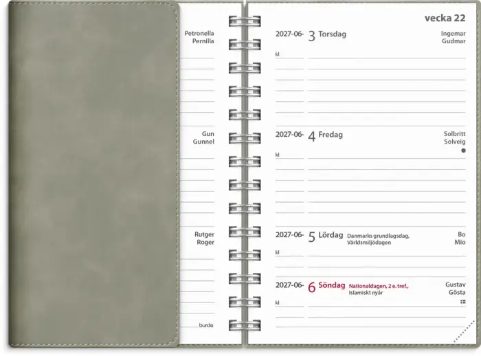 Kalender Leader Twist grå 2026