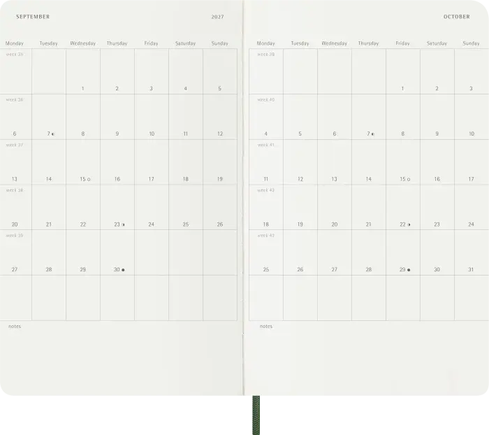 Kalender Moleskine Daily Myrtle Green Soft Large 2027
