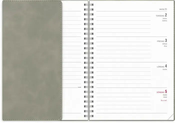 Kalender Senator A5 Twist grå 2027