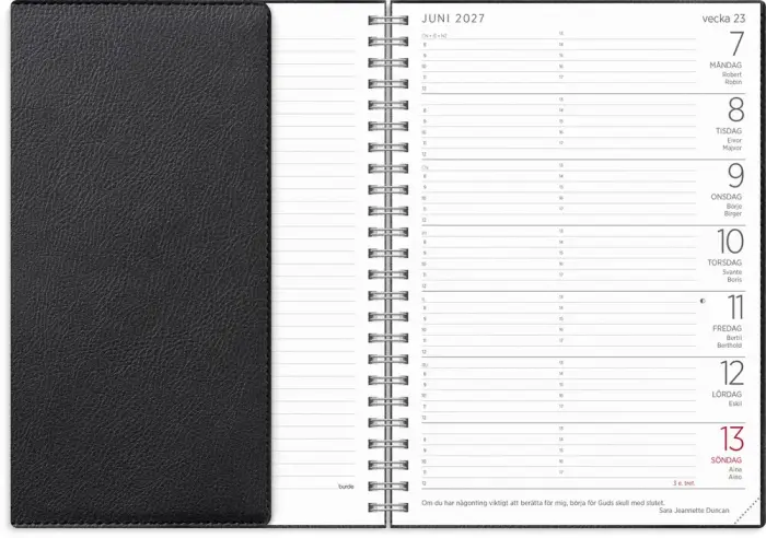 Kalender Stor Veckokalender Twist svart 2027
