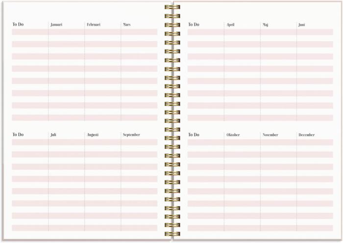 Life Planner Pink, horisontell 2024
