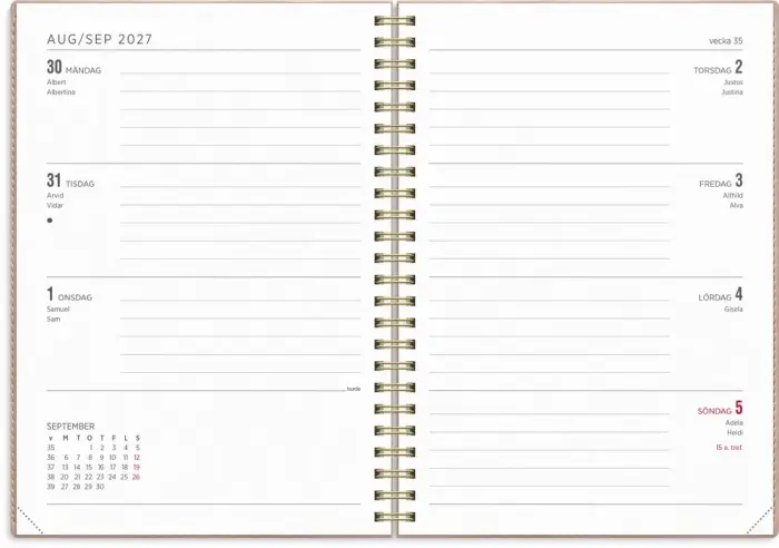 Kalender Senator A5 Twist rosa 2027
