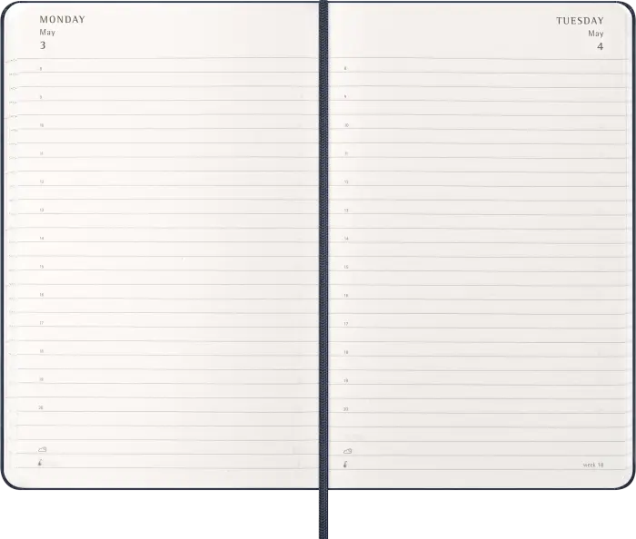Kalender Moleskine Daily Sapphire Blue Hard Large 2027