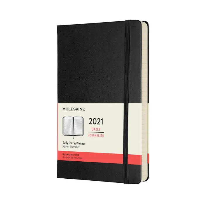 Moleskine Moleskine Daily Black Hard Large 2021 - Kalenderkungen.se