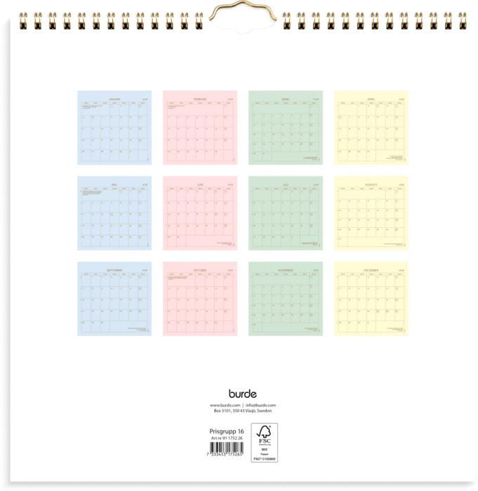 Väggkalender Color 2026