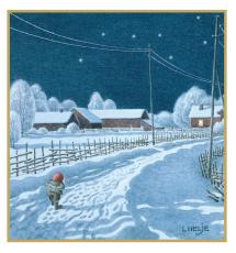 Julkort Unicef 10-pack Tomte och katt/Tomte vid björk