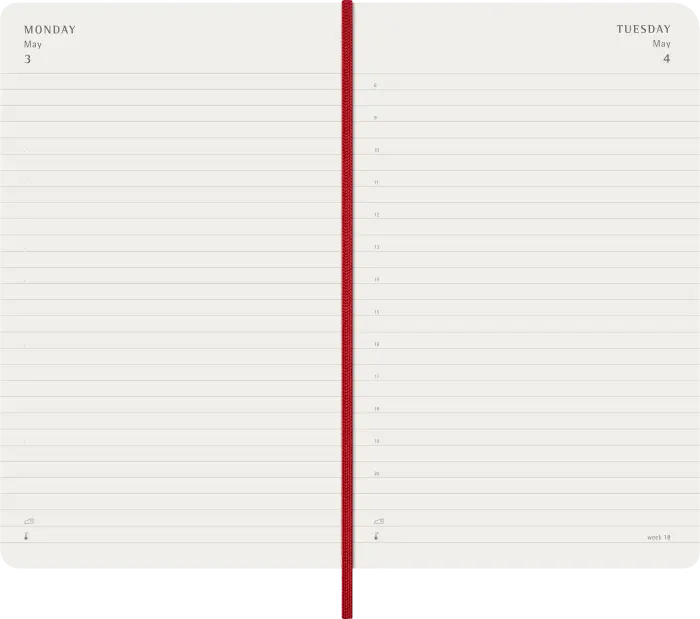 Kalender Moleskine Daily röd Soft Large 2027
