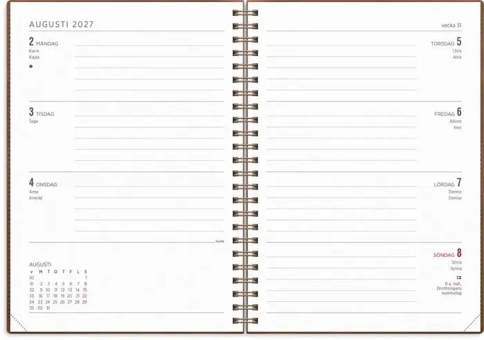 Kalender Senator A5 Twist brun 2027