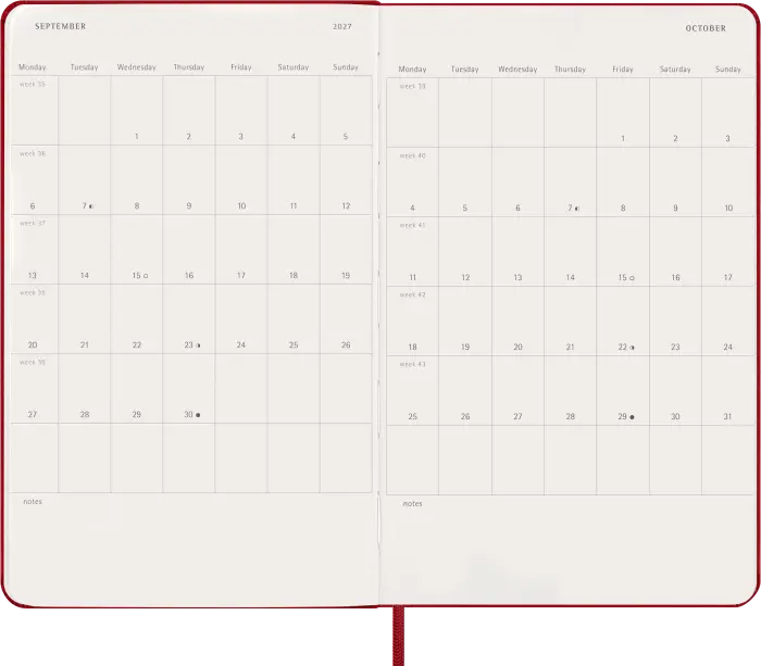 Kalender Moleskine Daily Red Hard Large 2028