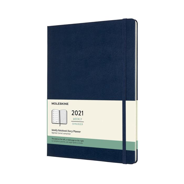 Moleskine Weekly Notebook Blue hard XL 2021