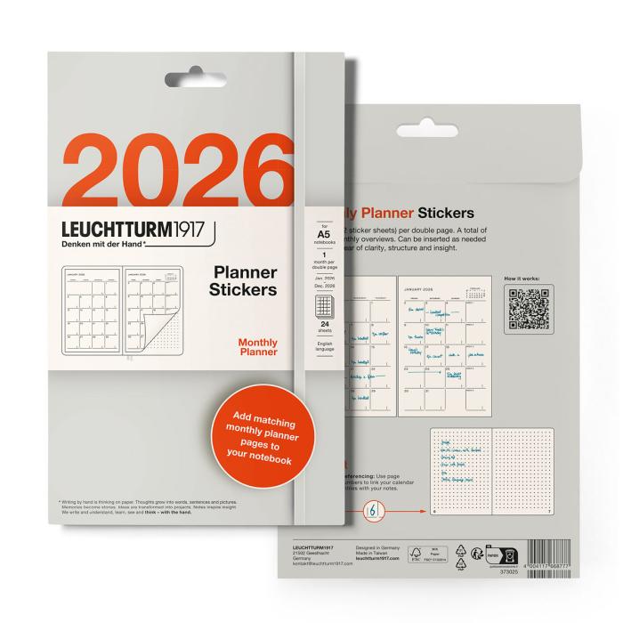 Leuchtturm Self-stick PLANNER 2026 12m Monthly