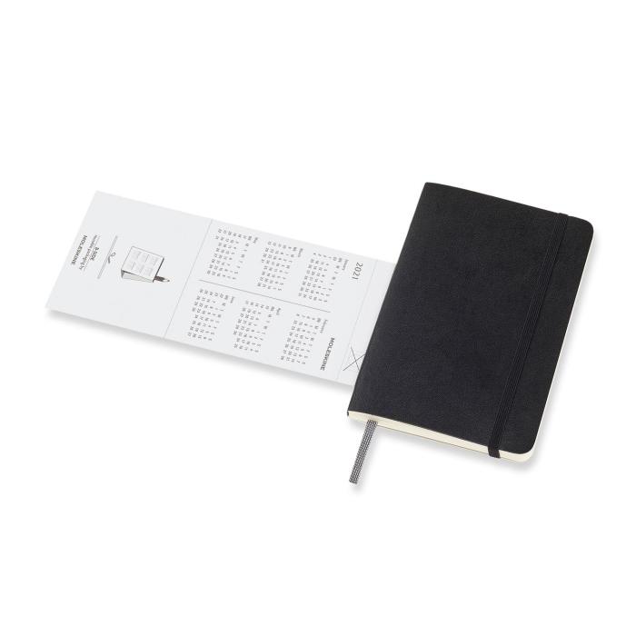 Moleskine Weekly notebook Black pocket 9x14cm 2021