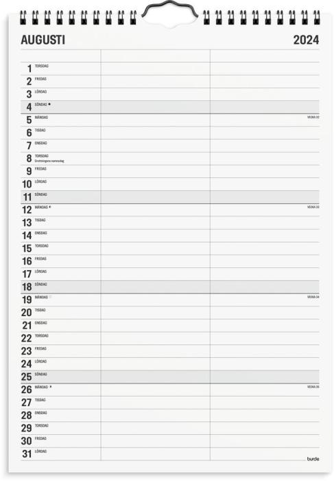 Familjekalender Black and White 2024