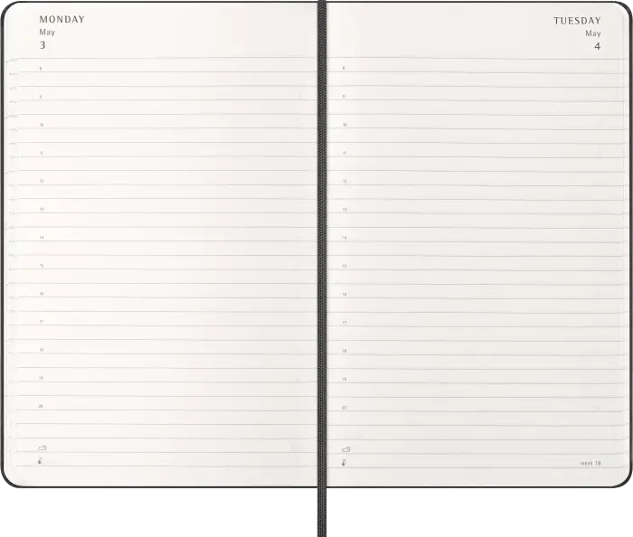 Kalender Moleskine Daily Black Hard Large 2027