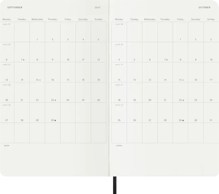 Kalender Moleskine Daily Black Soft Large 2027
