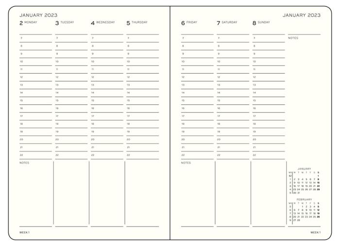 Leuchtturm Week planner A5 Lila 2023
