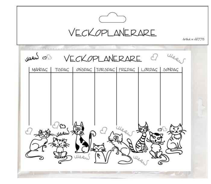 Veckoplanerare svartvit i block