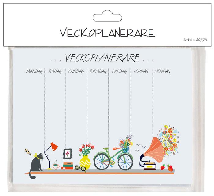 Veckoplanerare färgad i block