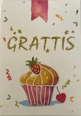 Grattiskort med kuvert - Cupcake