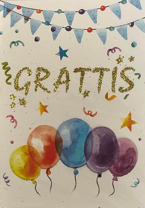 Grattiskort med kuvert - Ballonger