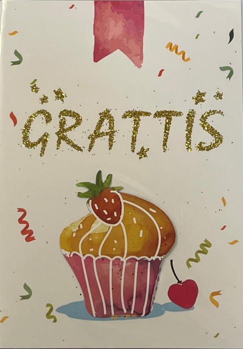 Grattiskort med kuvert - Cupcake