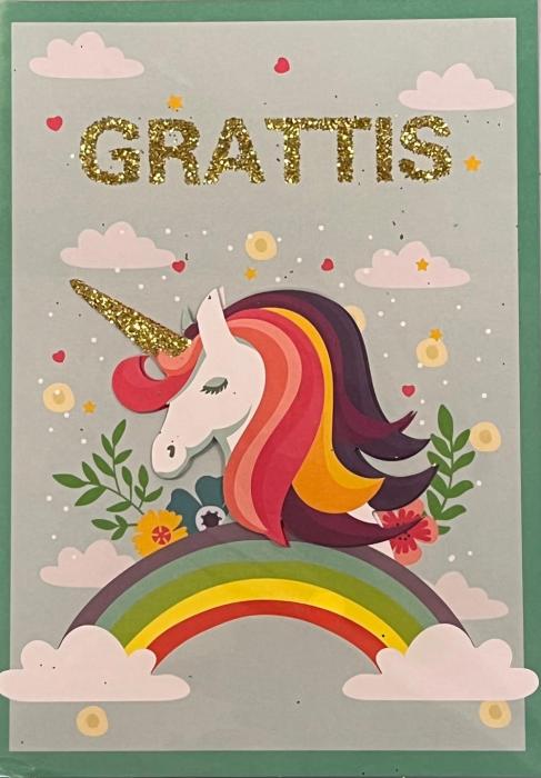 Grattiskort med kuvert - Enhörning