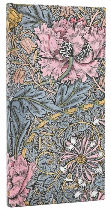 Kalender Paperblanks Morris Pink Slim Horizontal 2026