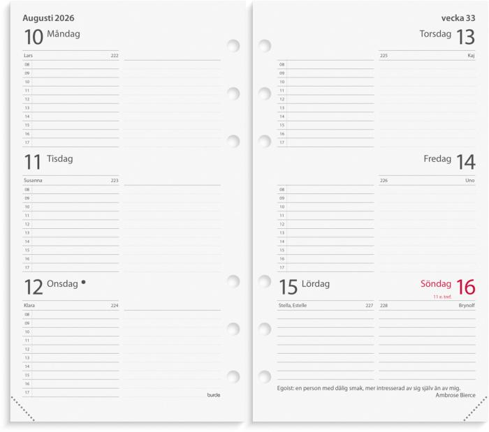 Regent Systemkalender svart konstläder 2026